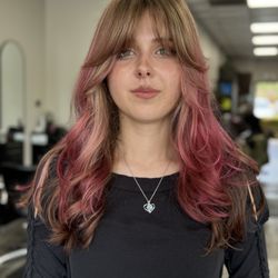 Echelon Salon - Blush pink balayage by @hairbyjayleigh