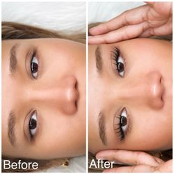 Lani Lashes honolulu - Before and After of Wet look set by Sade