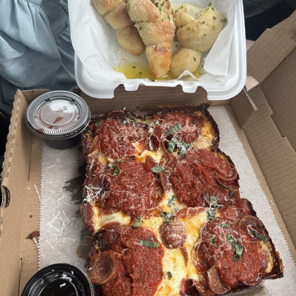 Sam’s Square Pie - Garlic Knosts and a speciality pepperoni pizza - Pizza Near Me - Indianapolis, Indiana Sam’s Square Pie - Garlic Knosts and a speciality pepperoni pizza - Pizza Near Me - Indianapolis, Indiana
