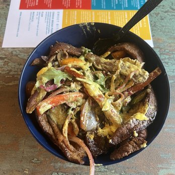 The Sandwicheria - Lomo Saltado bowl. I tasted before photo hence the slight salsa mess! - Peruvian Near Me - Maplewood, New Jersey The Sandwicheria - Lomo Saltado bowl. I tasted before photo hence the slight salsa mess! - Peruvian Near Me - Maplewood, New Jersey