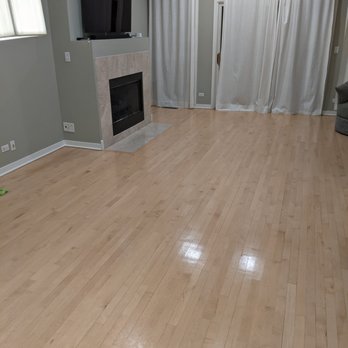 Ada Hardwood Flooring - Before 1: Doesnt capture how yellow the floors really were in sunlight - Flooring Near Me - Des Plaines, Illinois