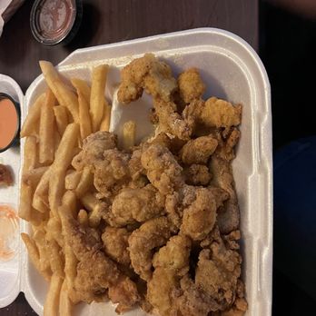 Hooks Fish & Chicken - Fried conch and French fries dinner. $18.99 or $14.99 Monday-Friday $14.99 until 2pm - Fast Food Near Me - North Lauderdale, Florida