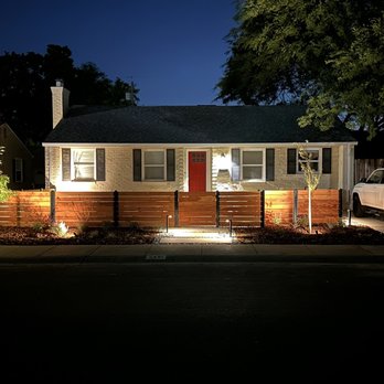 Stuteville Landscaping - New yard with lighting at night. - Landscaping Near Me