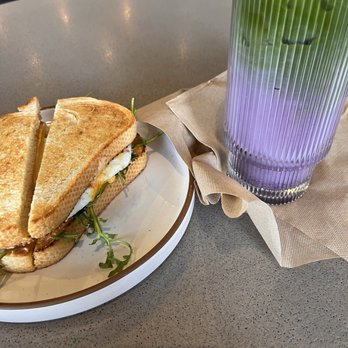 Abode Coffee - Blueberry Matcha + Breakfast Sandwich - Coffee & Tea Near Me - Wildomar, California