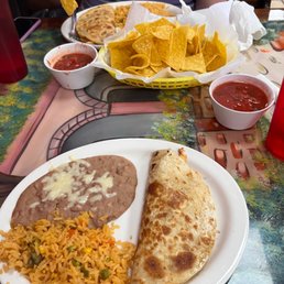 a plate of mexican food