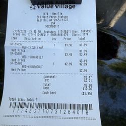 Receipt to prove purchase and date time