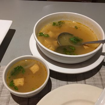 Thai Curry House - Tom yum soup with tofu- some cilantro and one kaffir lime leaf with generous amounts of tofu. - Thai Near Me - Burnsville, Minnesota Thai Curry House - Tom yum soup with tofu- some cilantro and one kaffir lime leaf with generous amounts of tofu. - Thai Near Me - Burnsville, Minnesota