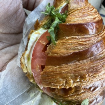 Fresh Baguette - Cro'Gel Sandwich TM pesto on a croissant - Bakeries Near Me - Washington, DC, District of Columbia Fresh Baguette - Cro'Gel Sandwich TM pesto on a croissant - Bakeries Near Me - Washington, DC, District of Columbia