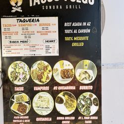 Tacos Fuego - Menu