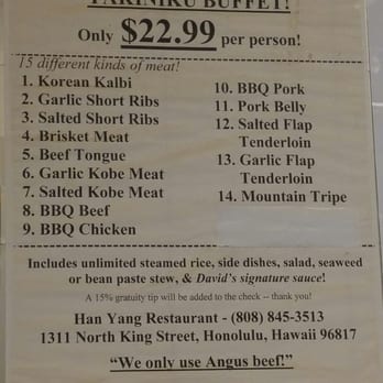Han Yang Restaurant - Menu - Korean Near Me - Honolulu, Hawaii Han Yang Restaurant - Menu - Korean Near Me - Honolulu, Hawaii