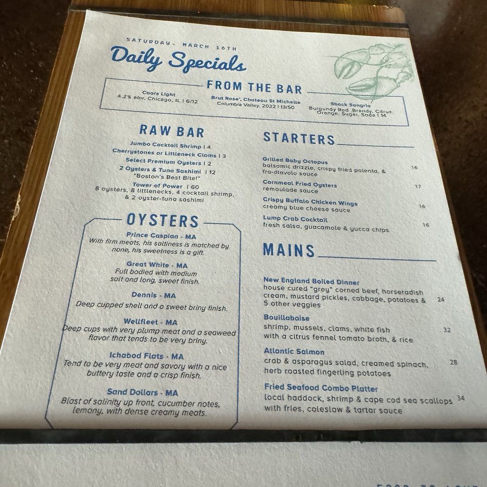 Summer Shack - Boston - Daily menu - Seafood Near Me - Boston, Massachusetts Summer Shack - Boston - Daily menu - Seafood Near Me - Boston, Massachusetts