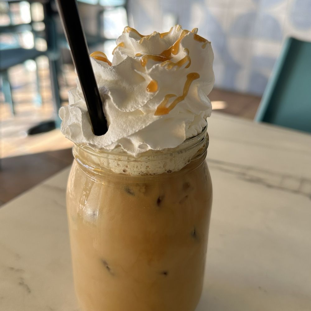 Broken Yolk Cafe - Iced Messy Caramel Latte - American Near Me - Phoenix, Arizona Broken Yolk Cafe - Iced Messy Caramel Latte - American Near Me - Phoenix, Arizona