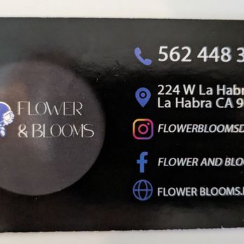 Flower & Blooms - Business card - Florists Near Me - La Habra, California
