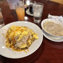 The Mod Olive - Country fried bowl with biscuits and gravy