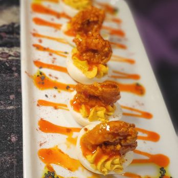 Frnds - Shrimp deviled eggs - Lounges Near Me - Houston, Texas Frnds - Shrimp deviled eggs - Lounges Near Me - Houston, Texas
