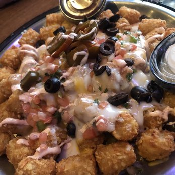 Rookies All American Pub & Grill - Loaded tater tots soo good get it! - American Near Me - Elgin, Illinois Rookies All American Pub & Grill - Loaded tater tots soo good get it! - American Near Me - Elgin, Illinois