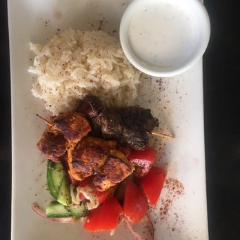 Zov's - Kabob two ways (this is half portion) - Mediterranean Near Me - Tustin, California Zov's - Kabob two ways (this is half portion) - Mediterranean Near Me - Tustin, California