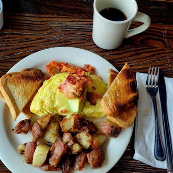 Rhody Hen Cafe EP - Lobster, bacon, and avocado omelet with hollandaise sauce, gluten-free toast, home fries, and Columbian coffee. - Fish & Chips Near Me - East Providence, Rhode Island Rhody Hen Cafe EP - Lobster, bacon, and avocado omelet with hollandaise sauce, gluten-free toast, home fries, and Columbian coffee. - Fish & Chips Near Me - East Providence, Rhode Island
