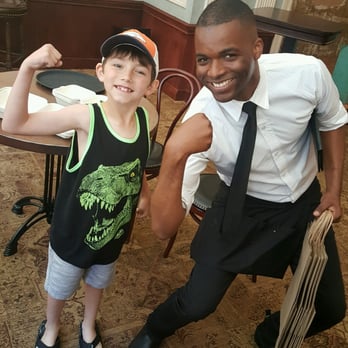 Clifton's Republic - My seven year old with the amazing Sebastian. What a guy! - Bars Near Me - Los Angeles, California