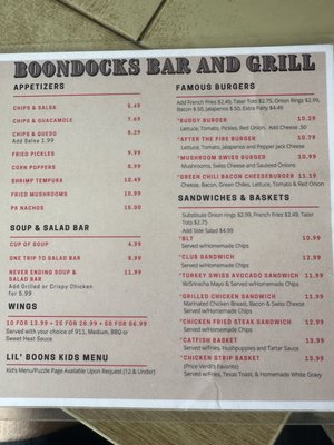 Menu photo 1 BoondocksPK Bar & Grill Graford, TX