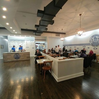 OpaOpa Fresh Greek - Beautiful tile menu and floors. Vinyl decal is a nice touch - Greek Near Me - Bronxville, New York