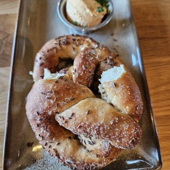 101 Craft Kitchen - Yummy pretzels had more rye seasoning than salt. Did not enjoy the spread. It looked like cheese, but had the consistency of butter. - New American Near Me - Carmel, Indiana 101 Craft Kitchen - Yummy pretzels had more rye seasoning than salt. Did not enjoy the spread. It looked like cheese, but had the consistency of butter. - New American Near Me - Carmel, Indiana