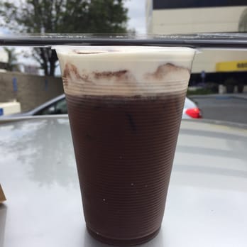 Ring Donuts - Half chocolate/coffee sea salt drink - Donuts Near Me - Los Angeles, California
