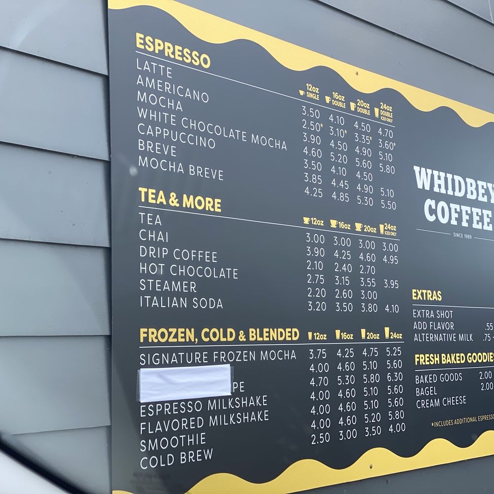 Whidbey Coffee - Drink Menu - Coffee & Tea Near Me - Burlington, Washington