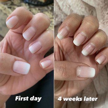 Pop Nail - My French fade manicure day 1 vs day 28 - Nail Salons Near Me - La Canada Flintridge, California Pop Nail - My French fade manicure day 1 vs day 28 - Nail Salons Near Me - La Canada Flintridge, California