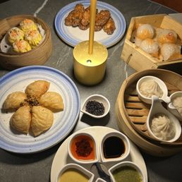 Crispy Typhoon XO Shrimp Dumpling, Pork Soup Dumplings, Pork & Shrimp Siu Mai, Bang Bang Chicken Wings, Lobster Ha Gow Crispy Typhoon XO Shrimp Dumpling, Pork Soup Dumplings, Pork & Shrimp Siu Mai, Bang Bang Chicken Wings, Lobster Ha Gow