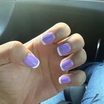 Sweet Nails - Purple w French tip - Nail Salons Near Me - Chino Hills, California Sweet Nails - Purple w French tip - Nail Salons Near Me - Chino Hills, California