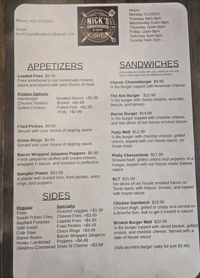 Menu photo 1 Nick's Smokehouse and Cafe Parowan, UT Menu photo 1 Nick's Smokehouse and Cafe Parowan, UT