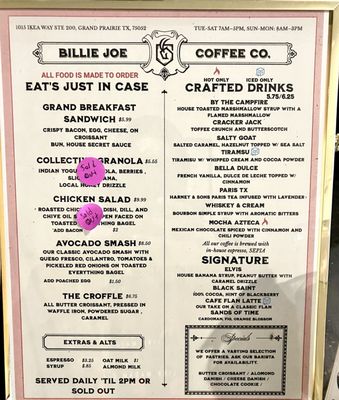 Menu photo 8 Billie Joe Coffee Grand Prairie, TX Menu photo 8 Billie Joe Coffee Grand Prairie, TX