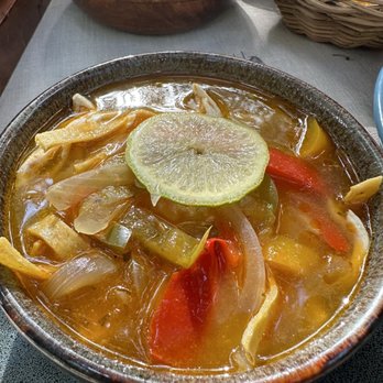 El Atrio del Mayab - Lime soup/ Lima de sopa. Very light brothy soup, not a whole lot of flavor but subtle - Mexican Near Me - Valladolid, YUC