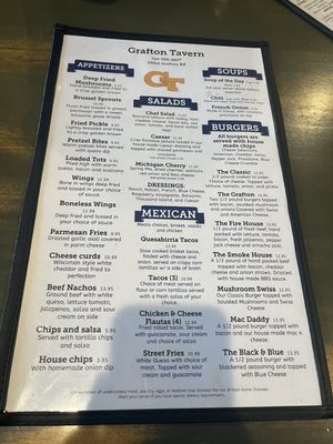 Menu photo 1 Grafton Tavern Carleton, MI