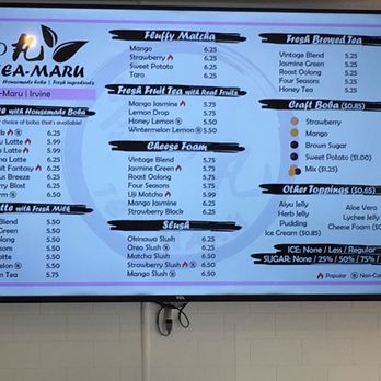 Tea Maru - Menu 4/5/22 - Bubble Tea Near Me - Irvine, California Tea Maru - Menu 4/5/22 - Bubble Tea Near Me - Irvine, California