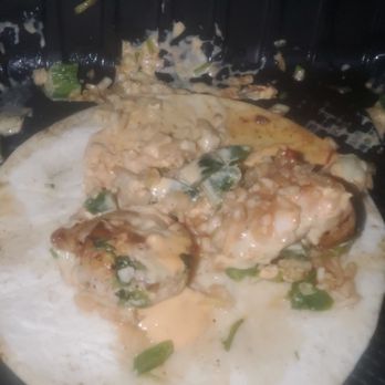 Mac's Speed Shop - My shrimp taco after I scooped everything back into taco, 2 measly shrimp for 6 something. - Sports Bars Near Me - Concord, North Carolina Mac's Speed Shop - My shrimp taco after I scooped everything back into taco, 2 measly shrimp for 6 something. - Sports Bars Near Me - Concord, North Carolina