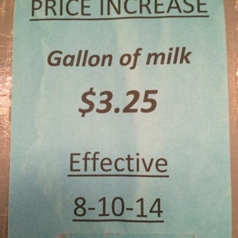 Rasband Dairy - price increase for a gallon of milk - Ice Cream & Frozen Yogurt Near Me - Albuquerque, New Mexico