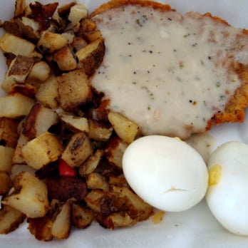 Cafe 50's - Chicken Fried Steak, Potatoes, and Hard-Boiled Eggs (the Default App Choice). - Diners Near Me - Los Angeles, California