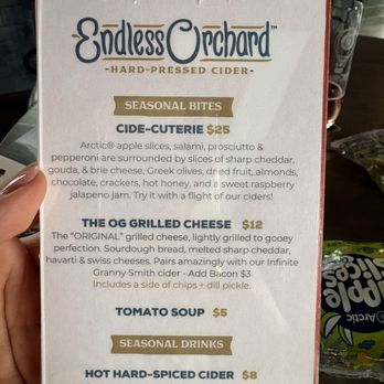 Endless Orchard Cider - Menu very short, but good - Cideries Near Me - Chelan, Washington Endless Orchard Cider - Menu very short, but good - Cideries Near Me - Chelan, Washington