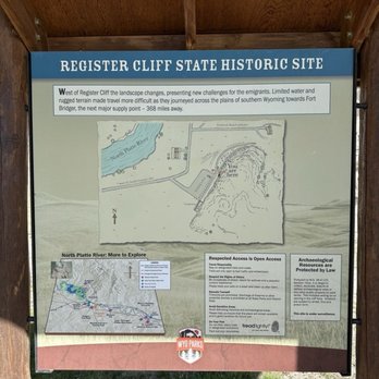 Register Cliff - Signage for Register Cliff designated as a state historic site. - Landmarks & Historical Buildings Near Me