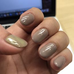My thumb is clearly a different colour after a day of getting them done. My thumb is clearly a different colour after a day of getting them done.