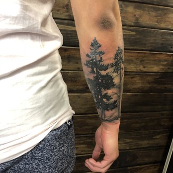 Higher Ground Tattoo - First tattoo with Nick: forearm forest - Tattoo Near Me - Pahrump, Nevada Higher Ground Tattoo - First tattoo with Nick: forearm forest - Tattoo Near Me - Pahrump, Nevada