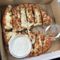 Lost Pizza Company - Brandon - Cheesy bread sticks with ranch instead of marinara.