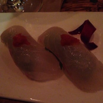 Umi - Red Snapper lightly salted with mint leaf and Japanese chili paste - Sushi Bars Near Me - Atlanta, Georgia