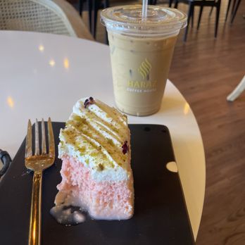 Haraz Coffee House - Rose cake is the most amazing, fluffy, lightly sweet dessert. This is the most refreshing dessert! - Coffee & Tea Near Me - Irving, Texas