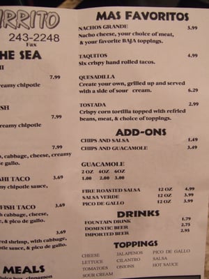 Menu photo 2 Baja Burrito Redding, CA