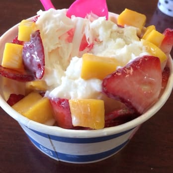 Tan's Donuts - Mango & Strawberries shaved ice cream...soooo good!!! - Donuts Near Me - Santa Rosa, California