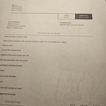 Allen Service - Allen Service Invoice. - Plumbing Near Me - Fort Collins, Colorado Allen Service - Allen Service Invoice. - Plumbing Near Me - Fort Collins, Colorado