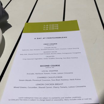 La Côte - Menu - Day Pass - Mediterranean Near Me - Miami Beach, Florida